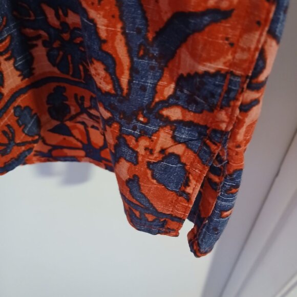 Volcom Men's Short Sleeve Button Up Orange Blue SZ M EUC - Picture 6 of 8